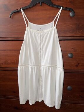 American Eagle Outfitters White Lace-Trim Tank Top